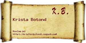 Krista Botond névjegykártya